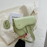 Vintage Crocodile Saddle Shoulder Bag for Women