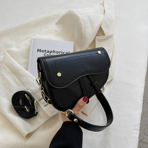 Vintage Crocodile Saddle Shoulder Bag for Women