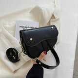 Vintage Crocodile Saddle Shoulder Bag for Women