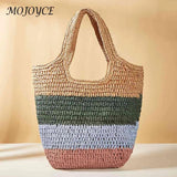 Striped Woven Tote Bag for Seaside Holiday
