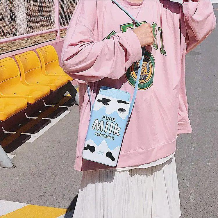 Funny Fruit Shoulder Bag Cartoon Strawberry Banana Purse Handbag