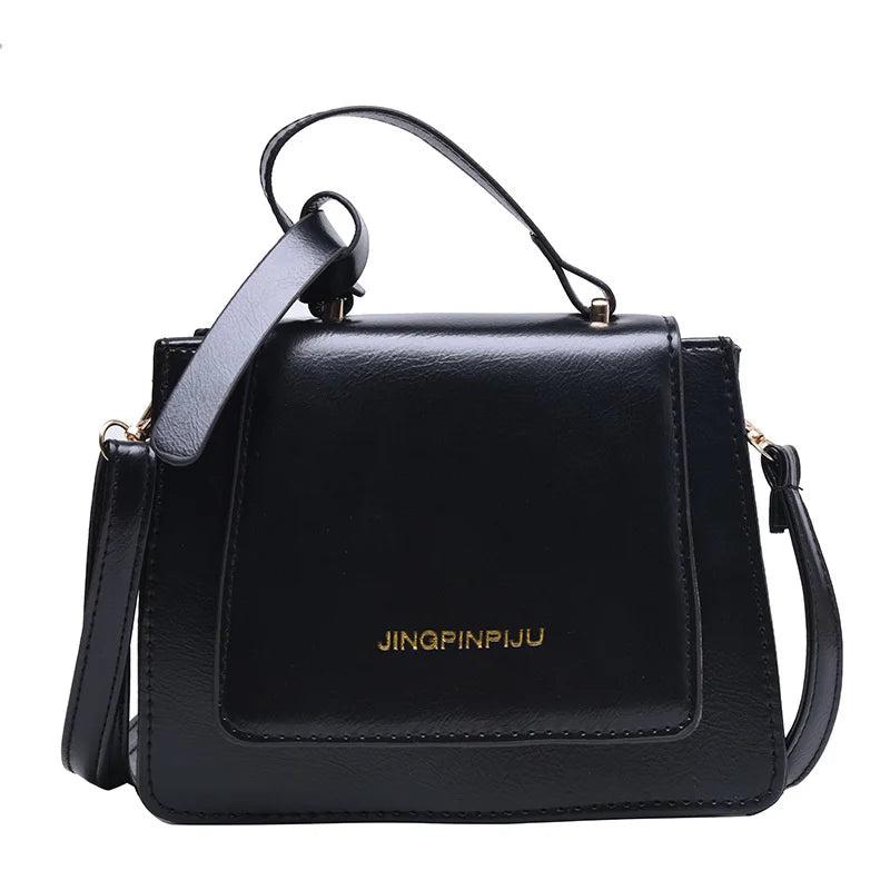 Girls' Solid Small Square Bag PU Leather Messenger Bag Women's Shoulder Handbag