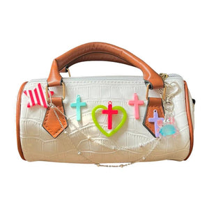 Y2K Women Girls Candy colors cross Shoulder Bags handbags Female Crocodile lines