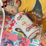 Y2K Women Girls Candy colors cross Shoulder Bags handbags Female Crocodile lines