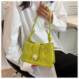 Ribbon Shoulder Bag for Women Pleated PU Leather Handbag