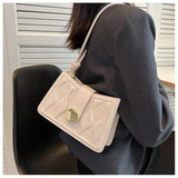 Ribbon Shoulder Bag for Women Pleated PU Leather Handbag
