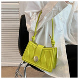 Ribbon Shoulder Bag for Women Pleated PU Leather Handbag