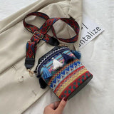 Canvas Shoulder Crossbody Bag for Internet Celebrities