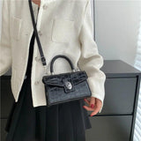 Stone Pattern Leather Crossbody Bag Women Flap Shoulder Bags