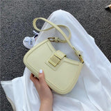 Women's PU Leather Shoulder Bag with Lock Handbag