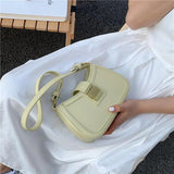 Women's PU Leather Shoulder Bag with Lock Handbag