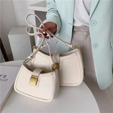 Women's PU Leather Shoulder Bag with Lock Handbag