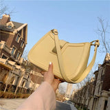 Women's PU Leather Shoulder Bag with Lock Handbag