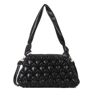 Women Ruched Shoulder Bags High Leather Crossbody Bags Female Handbags And Purse