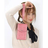 Women Small Wide Strap Crossbody Handbag PU Leather Mini Messenger Purse