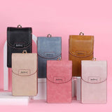 Women Small Wide Strap Crossbody Handbag PU Leather Mini Messenger Purse