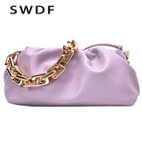 Pleated Tote Bag Soft Leather Women's Handbag Shoulder Bag