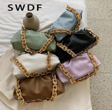 Pleated Tote Bag Soft Leather Women's Handbag Shoulder Bag