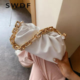 Pleated Tote Bag Soft Leather Women's Handbag Shoulder Bag