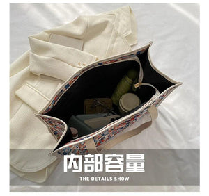 Canvas Rainbow Crossbody Shoulder Bag Large Handbag