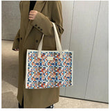 Canvas Rainbow Crossbody Shoulder Bag Large Handbag