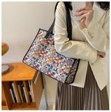 Canvas Rainbow Crossbody Shoulder Bag Large Handbag