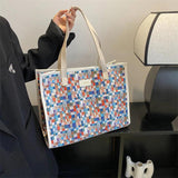 Canvas Rainbow Crossbody Shoulder Bag Large Handbag