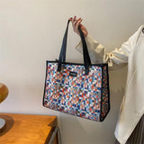 Canvas Rainbow Crossbody Shoulder Bag Large Handbag