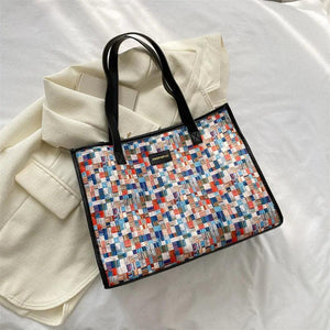 Canvas Rainbow Crossbody Shoulder Bag Large Handbag