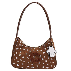 Canvas Half Moon Handbag for Women