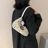 Canvas Half Moon Handbag for Women