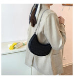 Diamond Women's Shoulder Bag Chain Crossbody Half Moon Handbag