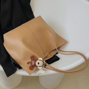 Large Capacity Cartoon Bear Women's Handbag Travel Totes Purse