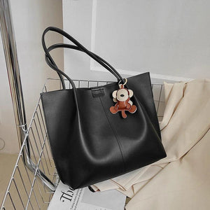 Large Capacity Cartoon Bear Women's Handbag Travel Totes Purse