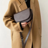 Small PU Leather Saddle Bag for Women Winter