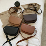 Small PU Leather Saddle Bag for Women Winter