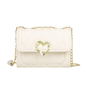 Summer One-Shoulder Bag with Pearl Chain Design