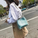 Transparent PVC Jelly Shoulder Bag Large Capacity Handbag