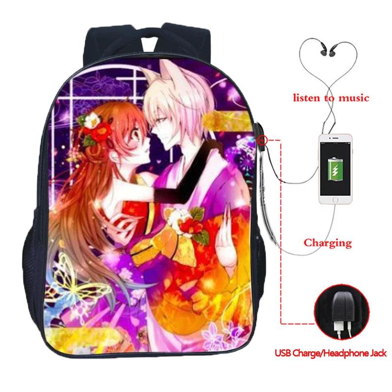 Kamisama Kiss USB Charging Backpack Students Travel School Bag