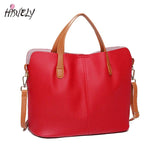 Hot Red Women PU Leather Handbags Large Capacity Shoulder Bags