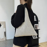 Rattan Woman Shoulder Bag Straw Handbags Women'S Leisure Large Capacity