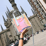 Girl's One Shoulder Transparent Handbag - Colorful Summer Jelly Bag