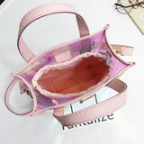 Girl's One Shoulder Transparent Handbag - Colorful Summer Jelly Bag
