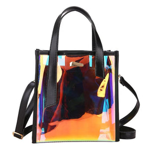 Girl's One Shoulder Transparent Handbag - Colorful Summer Jelly Bag