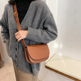 Small PU Leather Crossbody Bag for Women - Winter Shoulder Chest Bag