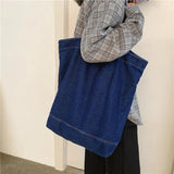 HK-style Denim Portable Shopping Bag Girl Shoulder Bag