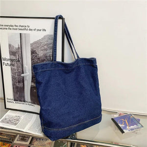 HK-style Denim Portable Shopping Bag Girl Shoulder Bag