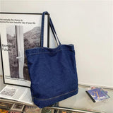 HK-style Denim Portable Shopping Bag Girl Shoulder Bag