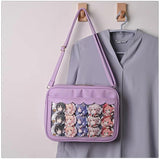 Customized Ita Bag Purse PVC Window Pins Display Women Crossbody Handbag