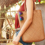 Women Handbag Summer Beach Bag Rattan Woven Straw Large Totes Bohemia